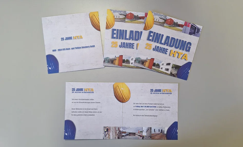 erstellte Flyer zum Firmenjubiläum