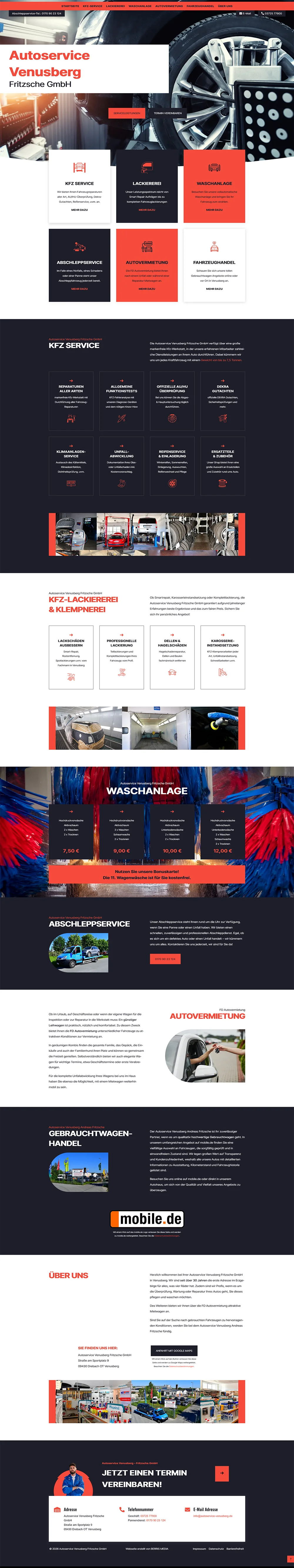 neue barrierefreie Internetseite für Autoservice Venusberg Fritzsche GmbH