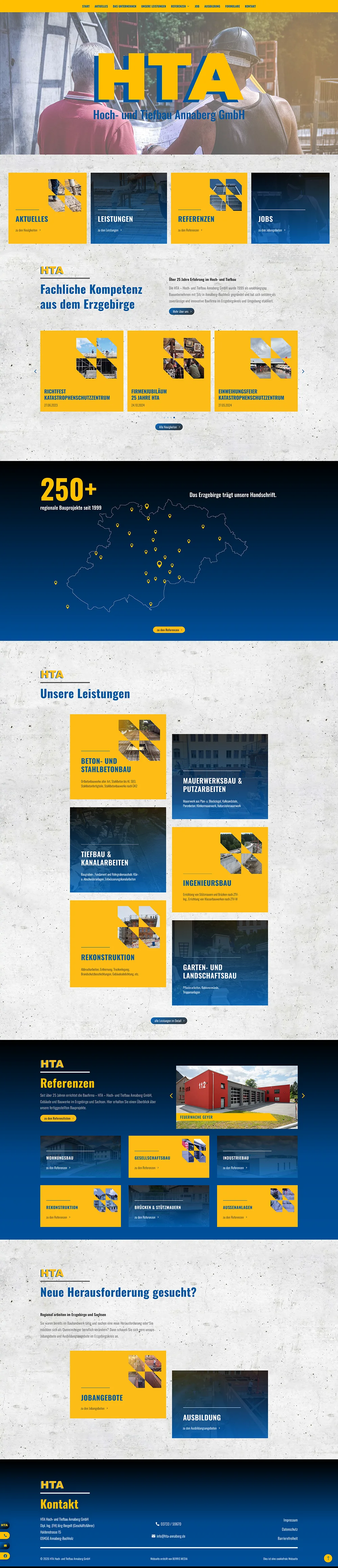 neue barrierefreie Homepage für HTA Hoch- und Tiefbau Annaberg GmbH aus Annaberg-Buchholz