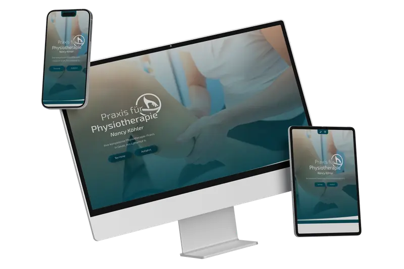 Neue Webseite für die Praxis für Physiotherapie Nancy Köhler in Geyer im Erzgebirge auf verschiedenen Geräten